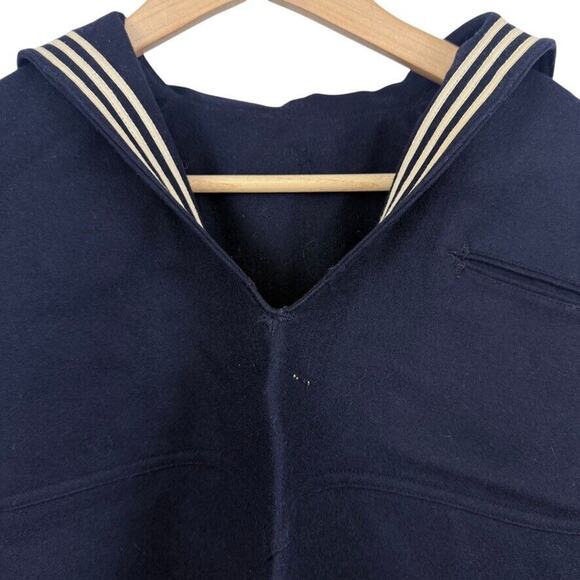 US Navel Vintage Wool Pullover Jacket Uniform Sailor Navy GUC Factory Made 42R - Picture 5 of 15